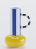 Potiron Paris Vase "Birmingham" in Blau/ Gelb - (H)17,5 x Ø 11,8 cm