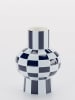 Potiron Paris Vase "Louvre" in Weiß/ Blau - (H)20 x Ø 15 cm