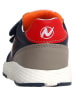 Naturino Leder-Sneakers "Jesko" in Dunkelblau/ Orange