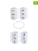 Villa d´Este 6er-Set: Kaffeetassen "Before After" in Weiß/ Bunt - 100 ml
