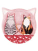 Villa d´Este Podkładki (6 szt.) "Cats" w kolorze jasnoróżowo-błękitnym - Ø 10,5 cm