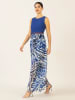 APART Kleid in Blau/ Weiß
