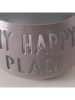 Boltze Windlicht "Happy Place" in Grau - (H)7 x Ø 12 cm