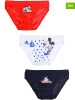 Disney Mickey Mouse 3er-Set: Slips "Mickey" in Dunkelblau/ Weiß/ Rot