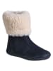 vertbaudet Leder-Stiefel in Dunkelblau/ Beige