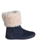 vertbaudet Leder-Stiefel in Dunkelblau/ Beige