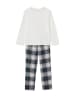 vertbaudet Pyjama in Creme/ Grün