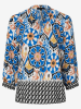 More & More Blouse blauw/zwart/wit