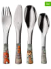 WMF 4tlg. Kinder-Edelstahl-Besteckset "Forest" in Silber/ Bunt