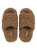 Crocs Pantoletten "Classic Doodle Fur Slide" in Hellbraun