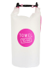 Towel to Go 2tlg. Set: Hamamtuch & Tasche in Türkis/ Weiß/ Pink