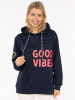 Zwillingsherz Hoodie "Good Vibes 2.0" in Dunkelblau