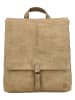 HIDE & STITCHES Leder-Rucksack in Beige - (B)29 cm x (H)34 cm x (T)8 cm