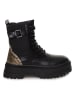 Twinset Leren boots zwart/goudkleurig