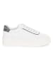 Twinset Leren sneakers wit/zwart/zilverkleurig