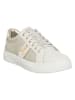 Patrizia Pepe Leren sneakers crème/goudkleurig
