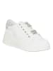 Patrizia Pepe Leren sneakers wit/zilverkleurig