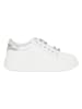 Patrizia Pepe Leder-Sneakers in Weiß/ Silber