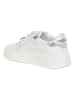 Patrizia Pepe Leder-Sneakers in Weiß/ Silber