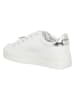 Patrizia Pepe Leren sneakers wit/zilverkleurig