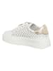 Patrizia Pepe Leren sneakers wit/goudkleurig