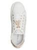 Patrizia Pepe Leren sneakers wit/goudkleurig