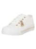 Patrizia Pepe Leder-Sneakers in Weiß/ Gold