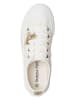 Patrizia Pepe Leder-Sneakers in Weiß/ Gold