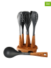 Stoneline 8tlg. Küchenhelfer-Set in Schwarz/ Hellbraun