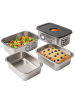 Stoneline 4er-Set: Edelstahl-Frischhaltedosen