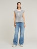 G-Star Shirt wit/donkerblauw
