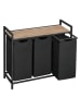 Songmics Wäschekorb in Schwarz/ Braun - (B)92,5 x (H)72 x (T)33 cm
