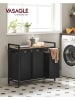 Songmics Wäschekorb in Schwarz/ Braun - (B)92,5 x (H)72 x (T)33 cm