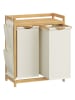 Songmics Wäschekorb in Creme/ Hellbraun - (B)63 x (H)78 x (T)33 cm