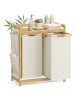 Songmics Wäschekorb in Creme/ Hellbraun - (B)63 x (H)78 x (T)33 cm