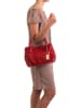 Anna Morellini Leren schoudertas "Clarissa" rood - (B)28 x (H)20 x (D)12 cm