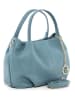Mia Tomazzi Leder-Schultertasche "Maggiore" in Hellblau - (B)28 x (H)20 x (T)12 cm