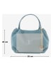 Mia Tomazzi Leder-Schultertasche "Maggiore" in Hellblau - (B)28 x (H)20 x (T)12 cm