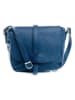 Lia Biassoni Leder-Umhängetasche "Mella" in Blau - (B)24 x (H)20 x (T)9 cm