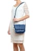 Lia Biassoni Leder-Umhängetasche "Mella" in Blau - (B)24 x (H)20 x (T)9 cm