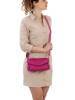 Pia Sassi Leren schoudertas "Corno Baitone" fuchsia - (B)24 x (H)14 x (D)10 cm