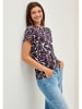 Cecil Shirt in Aubergine/ Weiß