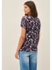 Cecil Shirt in Aubergine/ Weiß