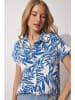 Happiness Istanbul Bluse in Creme/ Blau