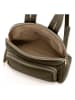 Anna Morellini Leren rugzak "Breta" kaki - (B)24 x (H)12 x (D)30 cm