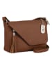 Anna Morellini Leder-Umhängetasche "Lola" in Braun - (L)24 x (B)6 x (H)18 cm