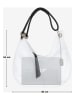 Anna Morellini Leder-Schultertasche "Alba" in Weiß/ Schwarz - (L)38 x (B)10 x (H)34 cm