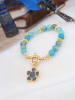 Pierres delicates Vergulde armband met edelstenen en hanger