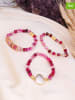 L'Atelier de Gaia 3-delige set: armbanden met edelstenen