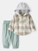 carter's 2tlg. Outfit in Grau/ Hellbraun/ Grün